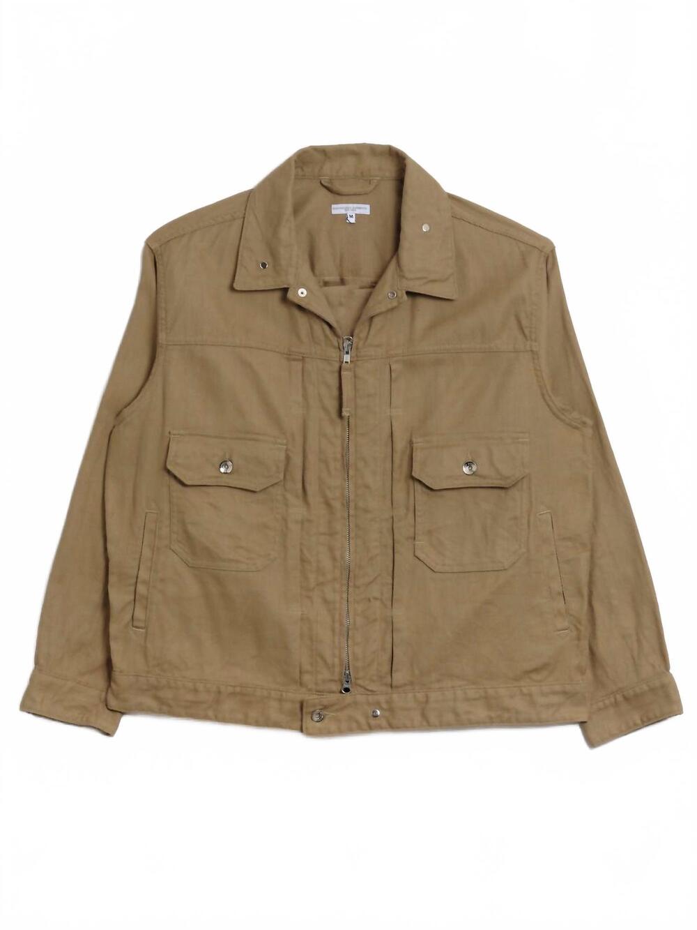 NEW ENGINEERED GARMENTS men's trucker jacket in khaki cl java cloth